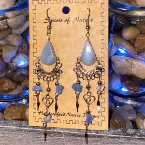 Sky Blue precious stones Dangle Earrings